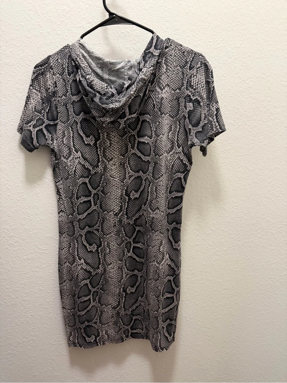 Michael Kors Gray Snake-Print Hoodie with Black Logo